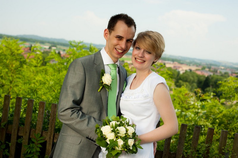 Einsatz als Hochzeitsfotograf bei einem Hochzeitsfotoshooting in Enns mit Theresa und Michael