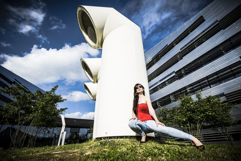 Wenn man so ganz zufällig eine tolle Location entdeckt: Fotoshooting an der JKU Linz